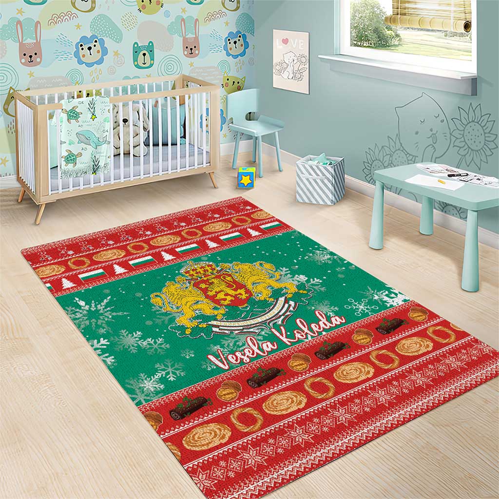 Bulgaria Christmas Area Rug Coat Of Arms Vesela Koleda - Wonder Print Shop