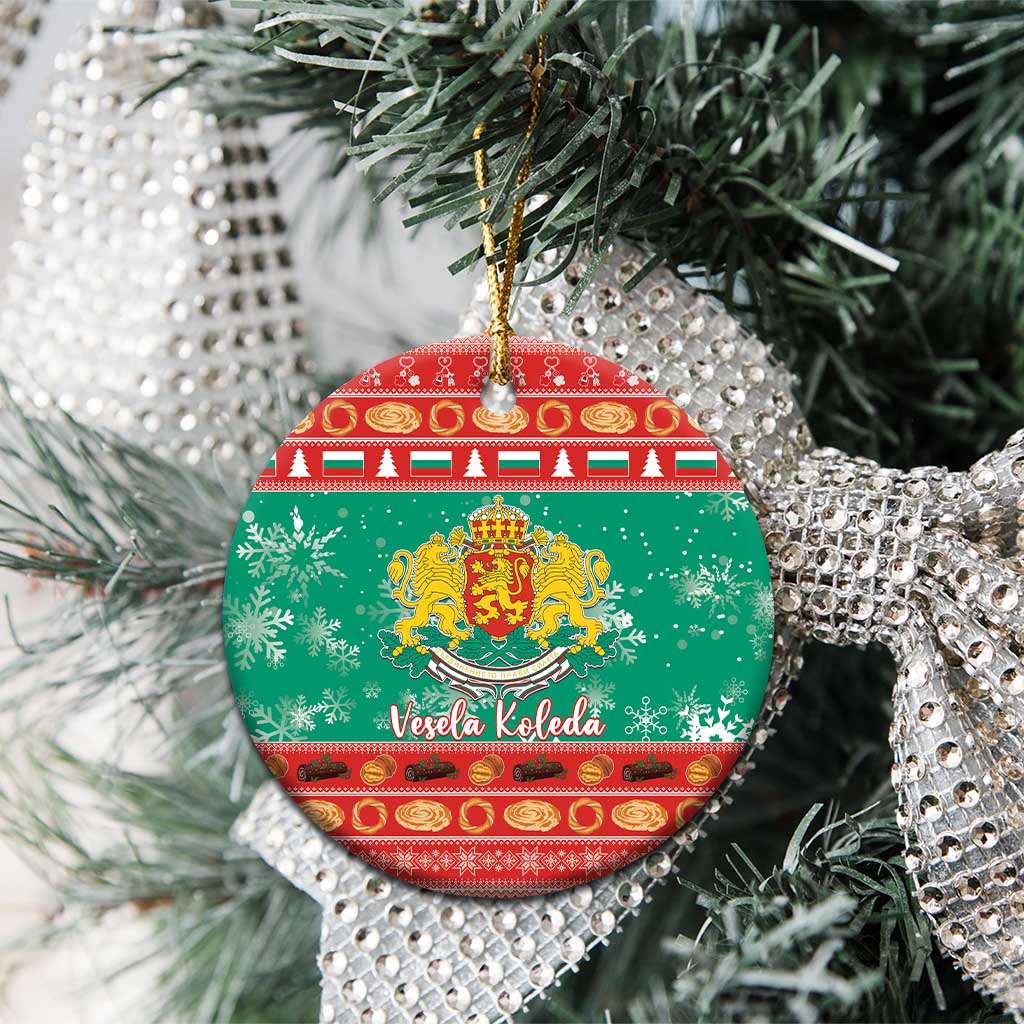 Bulgaria Christmas Ceramic Ornament Coat Of Arms Vesela Koleda - Wonder Print Shop