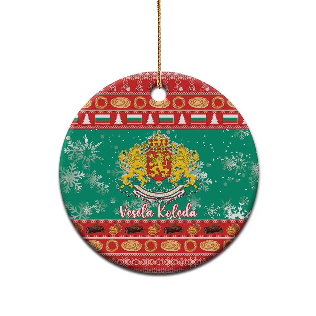 Bulgaria Christmas Ceramic Ornament Coat Of Arms Vesela Koleda - Wonder Print Shop