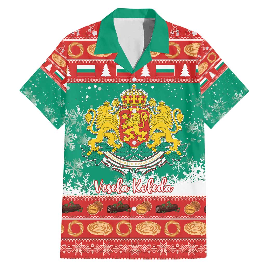Bulgaria Christmas Family Matching Mermaid Dress and Hawaiian Shirt Coat Of Arms Vesela Koleda - Wonder Print Shop