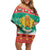 Bulgaria Christmas Family Matching Off Shoulder Short Dress and Hawaiian Shirt Coat Of Arms Vesela Koleda - Wonder Print Shop
