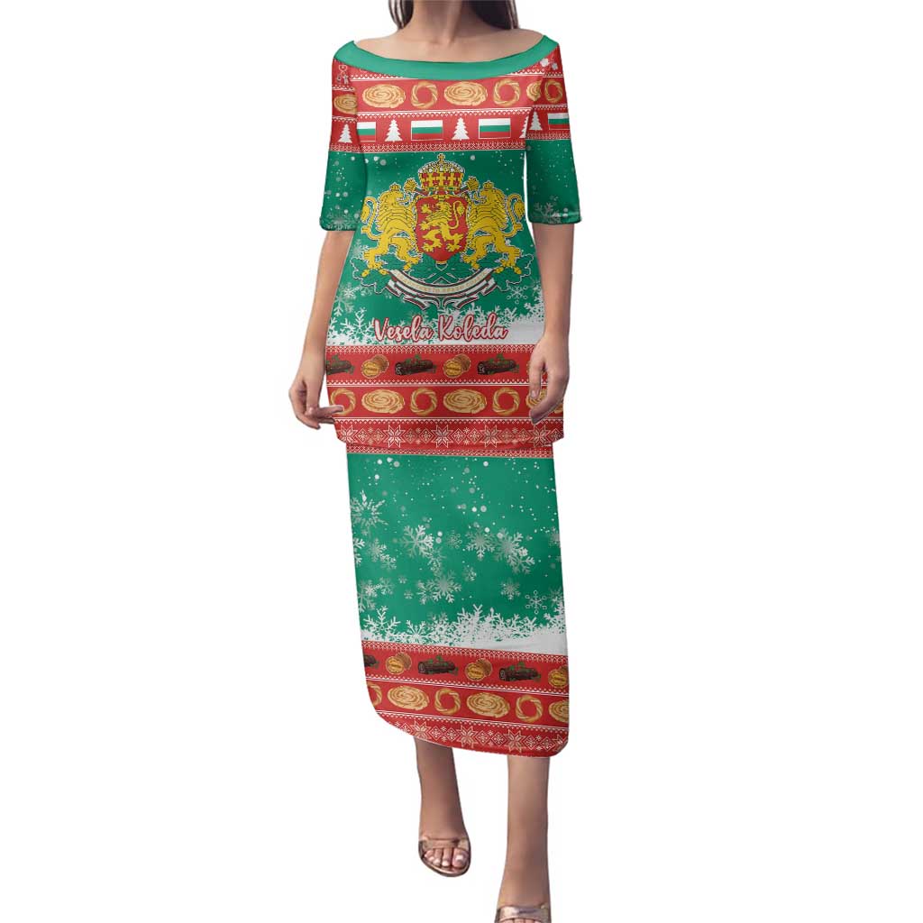 Bulgaria Christmas Family Matching Puletasi and Hawaiian Shirt Coat Of Arms Vesela Koleda - Wonder Print Shop