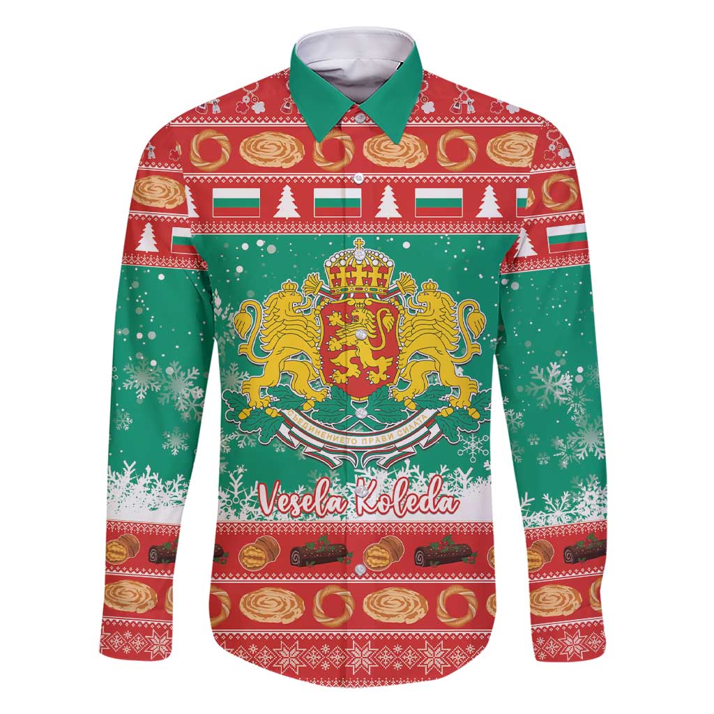 Bulgaria Christmas Family Matching Short Sleeve Bodycon Dress and Hawaiian Shirt Coat Of Arms Vesela Koleda - Wonder Print Shop