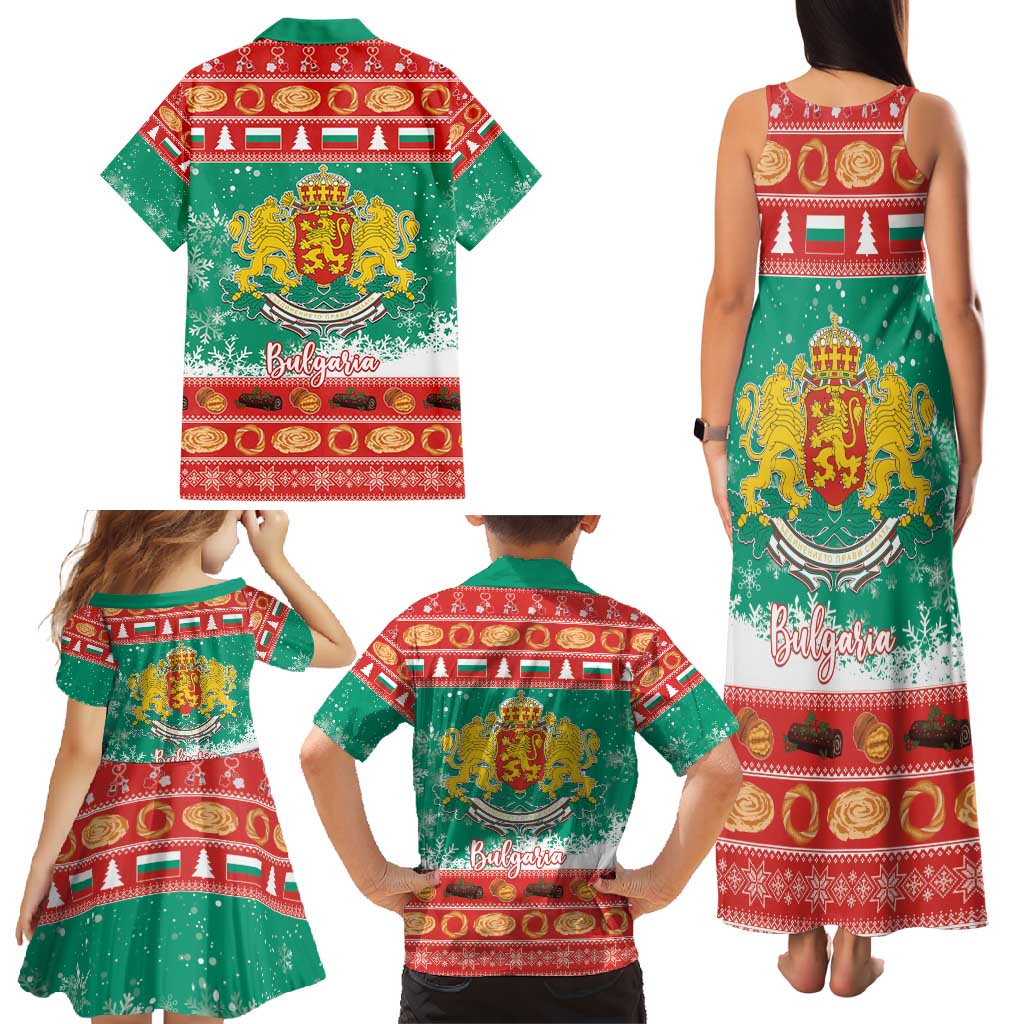 Bulgaria Christmas Family Matching Tank Maxi Dress and Hawaiian Shirt Coat Of Arms Vesela Koleda - Wonder Print Shop
