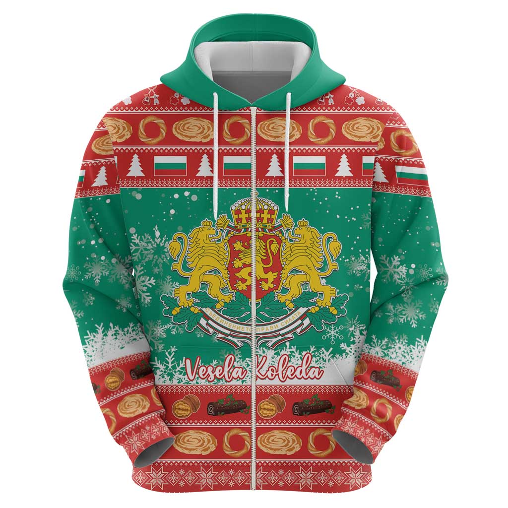 Bulgaria Christmas Hoodie Coat Of Arms Vesela Koleda - Wonder Print Shop