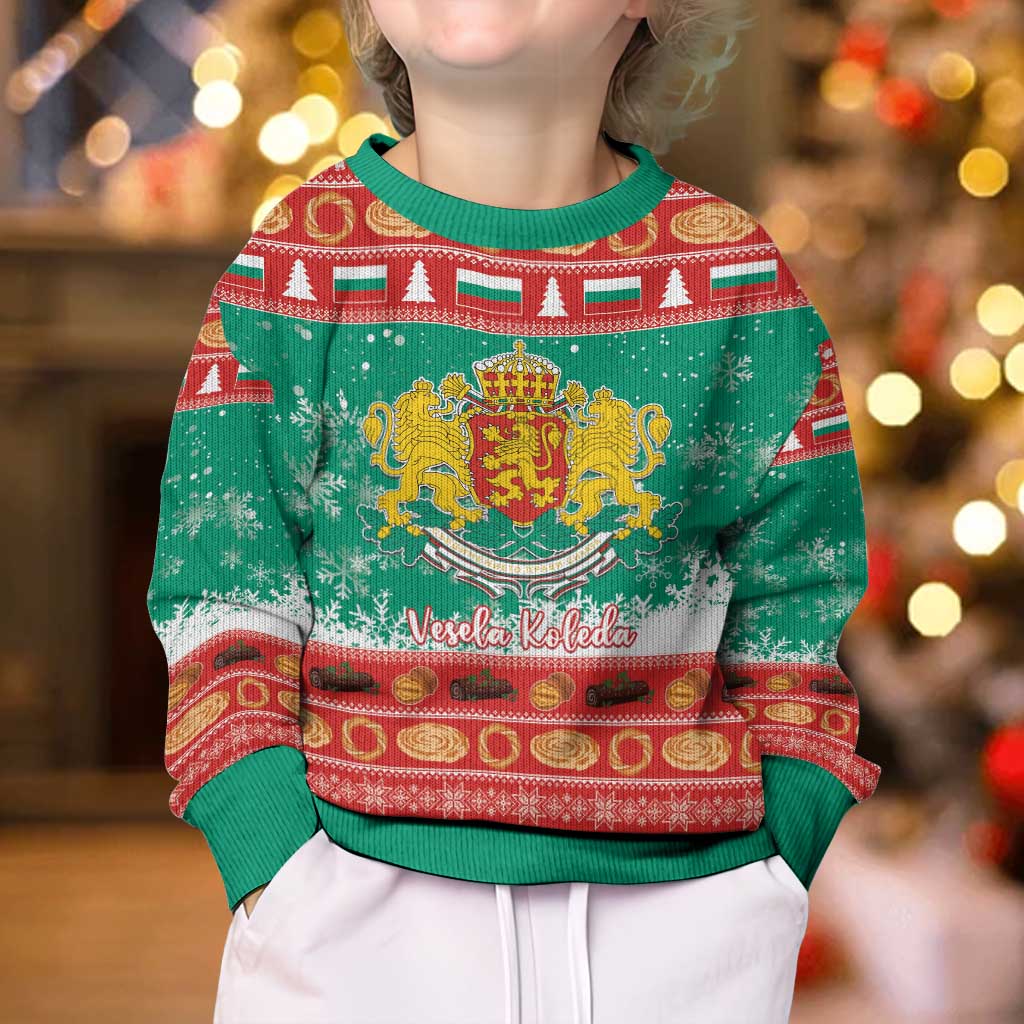Bulgaria Christmas Kid Ugly Christmas Sweater Coat Of Arms Vesela Koleda - Wonder Print Shop