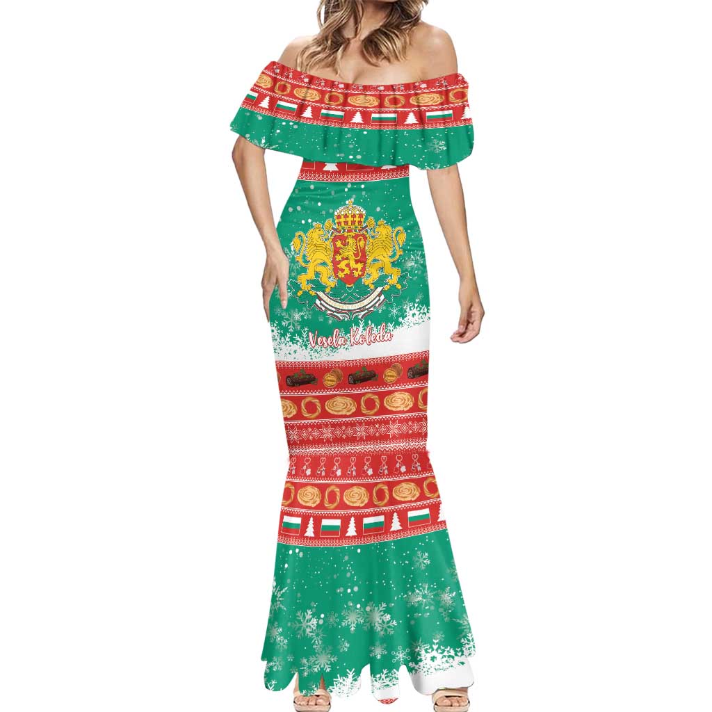 Bulgaria Christmas Mermaid Dress Coat Of Arms Vesela Koleda - Wonder Print Shop