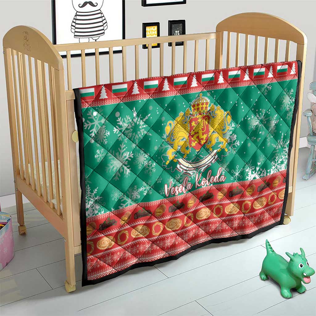 Bulgaria Christmas Quilt Coat Of Arms Vesela Koleda - Wonder Print Shop