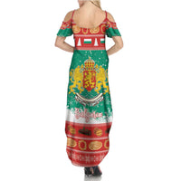 Bulgaria Christmas Summer Maxi Dress Coat Of Arms Vesela Koleda - Wonder Print Shop