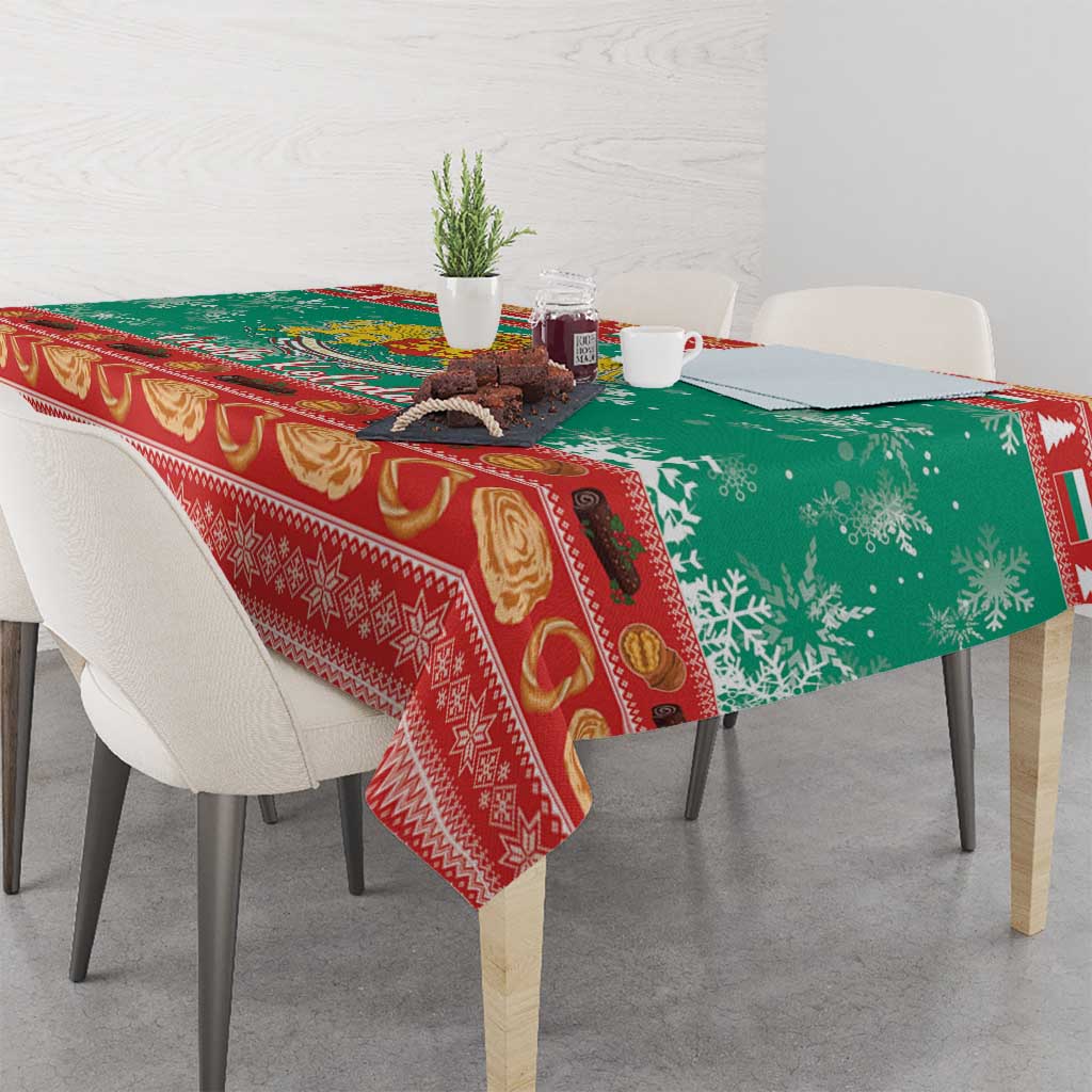 Bulgaria Christmas Tablecloth Coat Of Arms Vesela Koleda - Wonder Print Shop
