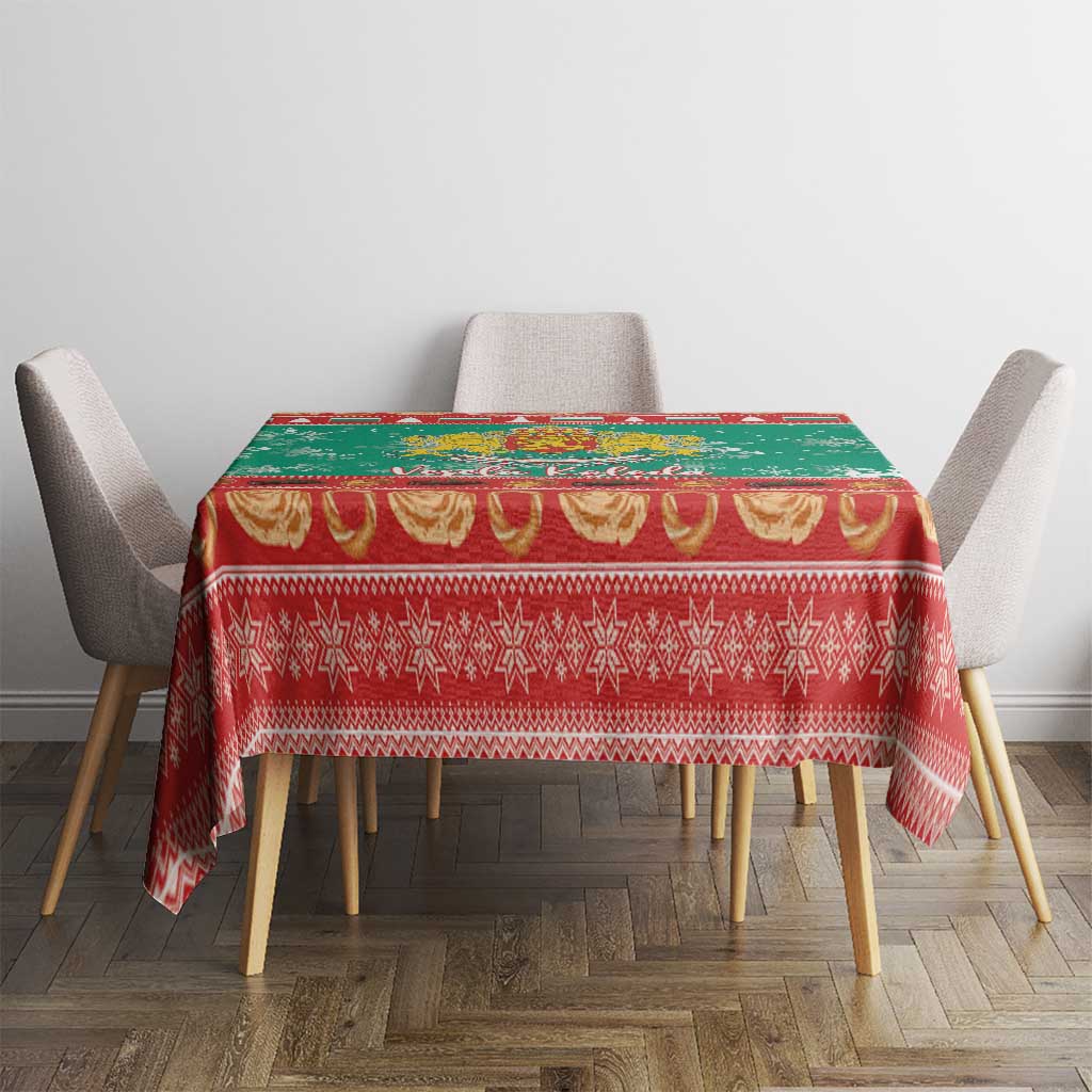 Bulgaria Christmas Tablecloth Coat Of Arms Vesela Koleda - Wonder Print Shop