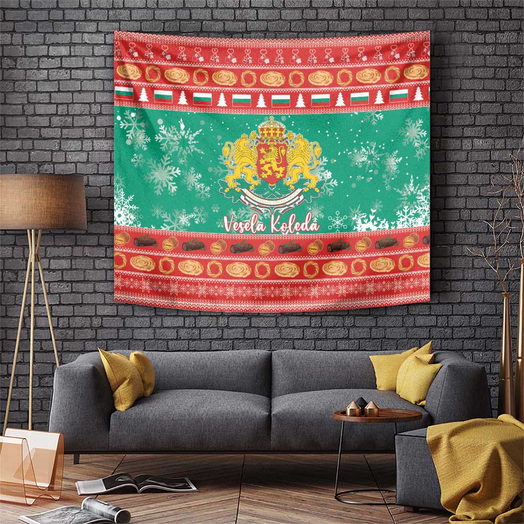 Bulgaria Christmas Tapestry Coat Of Arms Vesela Koleda - Wonder Print Shop