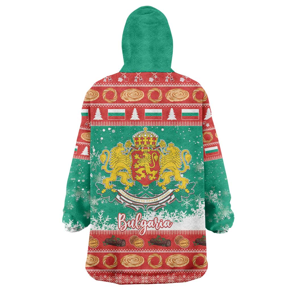 Bulgaria Christmas Wearable Blanket Hoodie Coat Of Arms Vesela Koleda - Wonder Print Shop