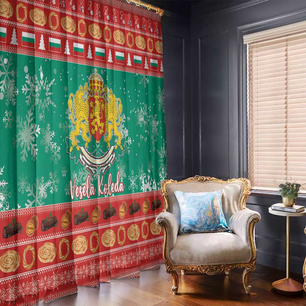 Bulgaria Christmas Window Curtain Coat Of Arms Vesela Koleda - Wonder Print Shop