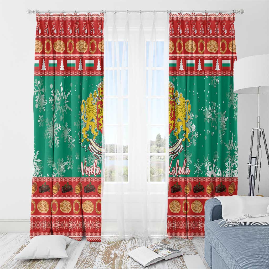 Bulgaria Christmas Window Curtain Coat Of Arms Vesela Koleda - Wonder Print Shop