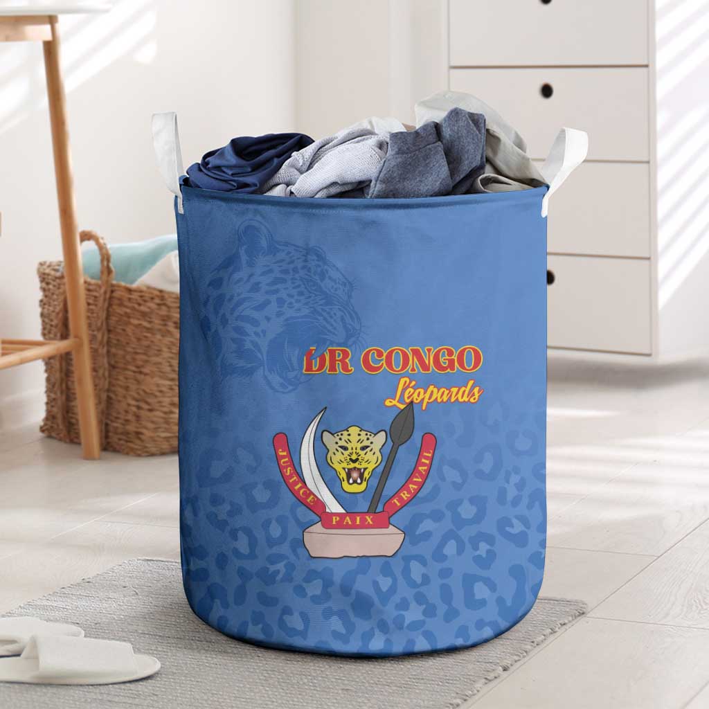DR Congo Football Laundry Basket Go Champions Leopards - Blue - Wonder Print Shop