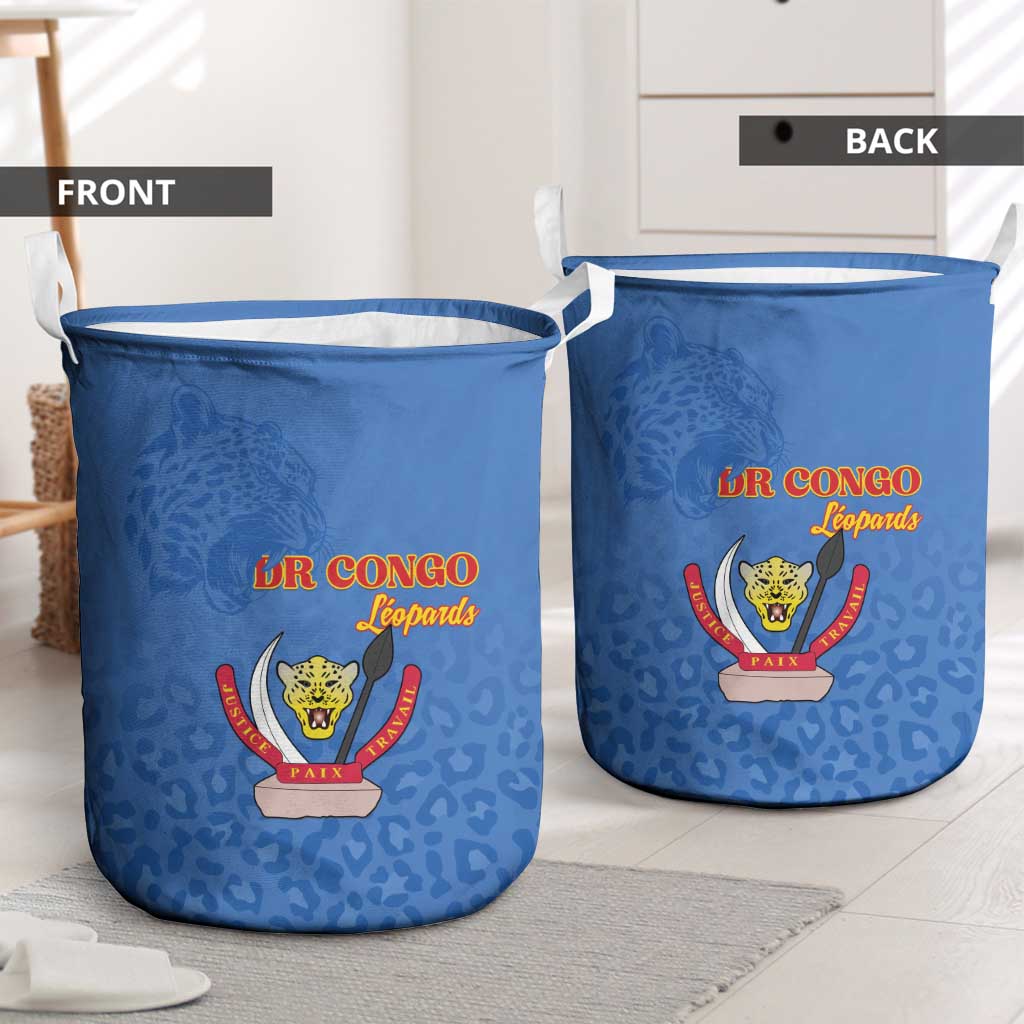 DR Congo Football Laundry Basket Go Champions Leopards - Blue - Wonder Print Shop