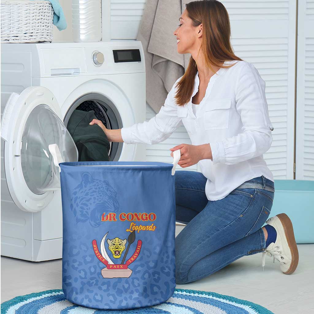 DR Congo Football Laundry Basket Go Champions Leopards - Blue - Wonder Print Shop