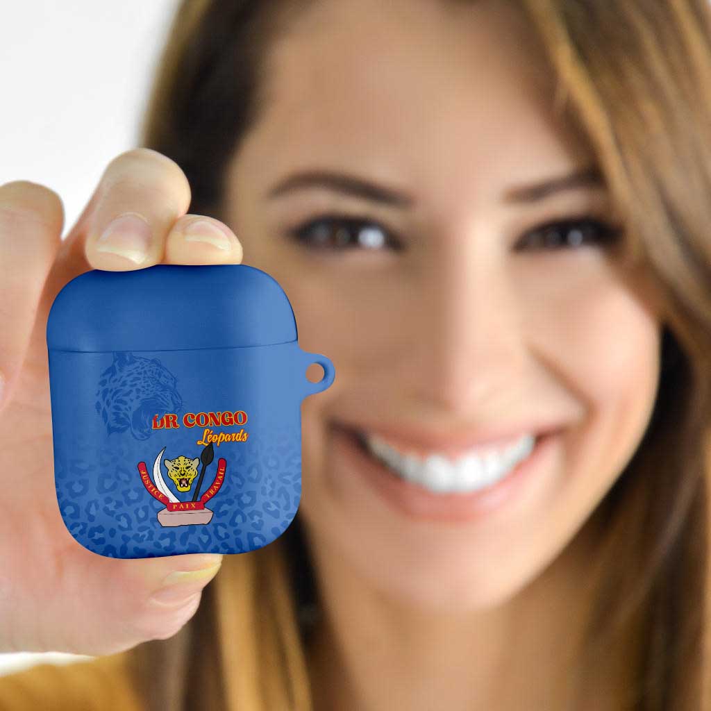DR Congo Football AirPods Case Go Champions Leopards - Blue - Wonder Print Shop