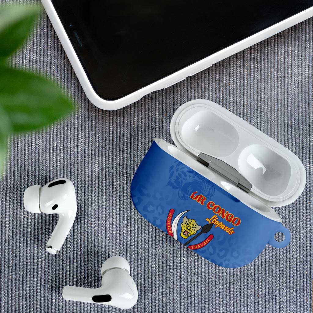 DR Congo Football AirPods Case Go Champions Leopards - Blue - Wonder Print Shop