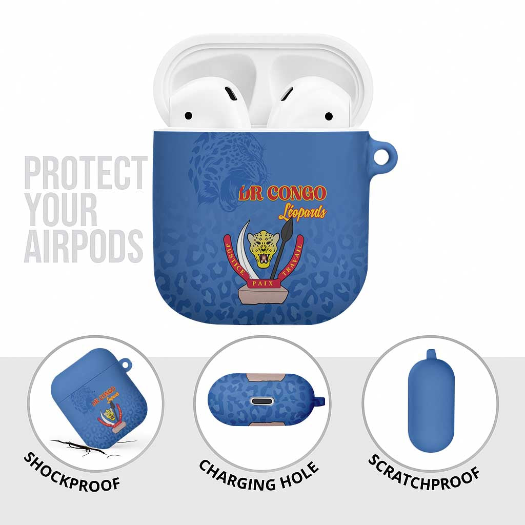 DR Congo Football AirPods Case Go Champions Leopards - Blue - Wonder Print Shop
