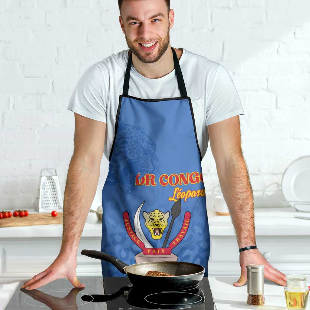 DR Congo Football Apron Go Champions Leopards - Blue - Wonder Print Shop