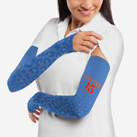 Custom DR Congo Football Arm Sleeves Go Champions Leopards - Blue - Wonder Print Shop