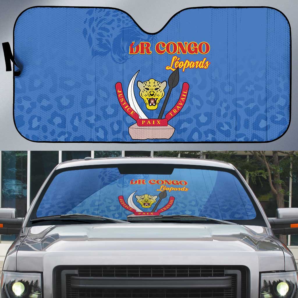 DR Congo Football Auto Sun Shade Go Champions Leopards - Blue - Wonder Print Shop