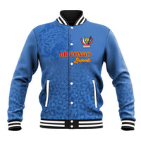 Custom DR Congo Football Baseball Jacket Go Champions Leopards - Blue - Wonder Print Shop