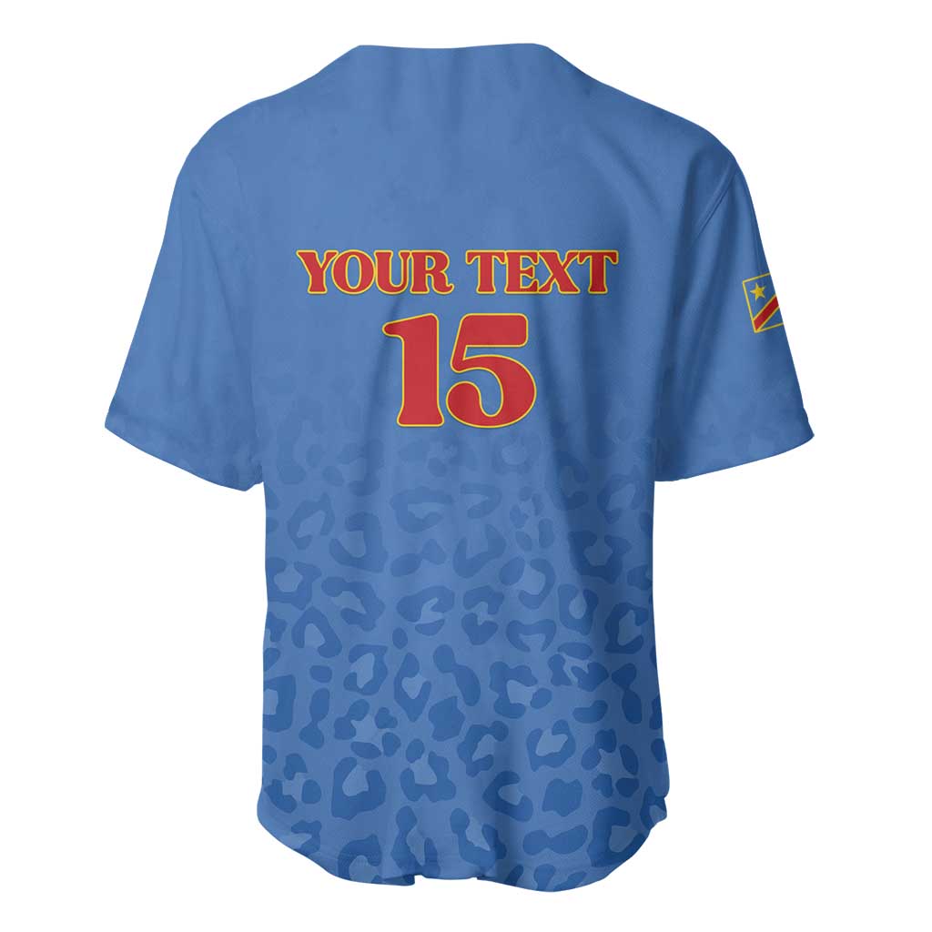 Custom DR Congo Football Baseball Jersey Go Champions Leopards - Blue - Wonder Print Shop