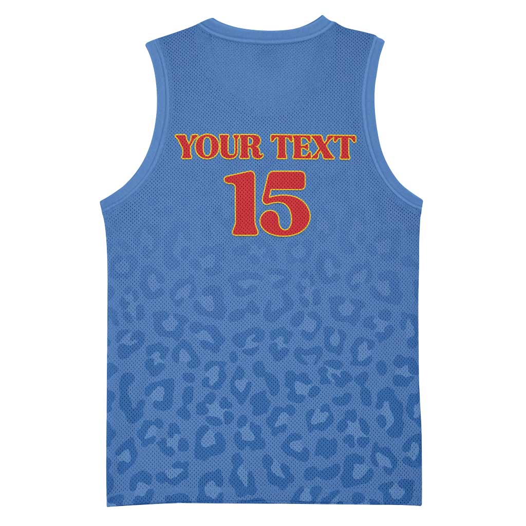 Custom DR Congo Football Basketball Jersey Go Champions Leopards - Blue - Wonder Print Shop