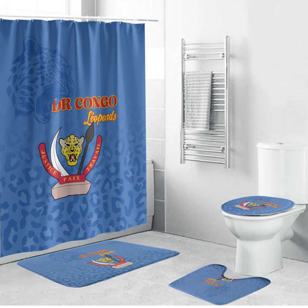 DR Congo Football Bathroom Set Go Champions Leopards - Blue - Wonder Print Shop