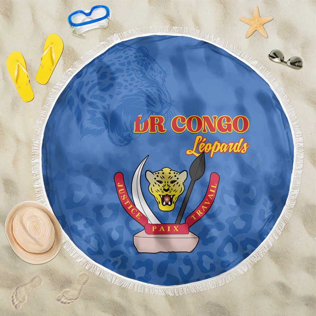 DR Congo Football Beach Blanket Go Champions Leopards - Blue - Wonder Print Shop