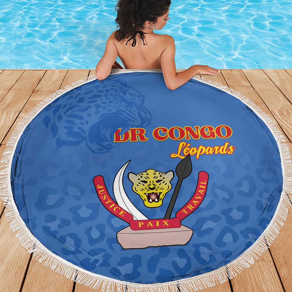 DR Congo Football Beach Blanket Go Champions Leopards - Blue - Wonder Print Shop