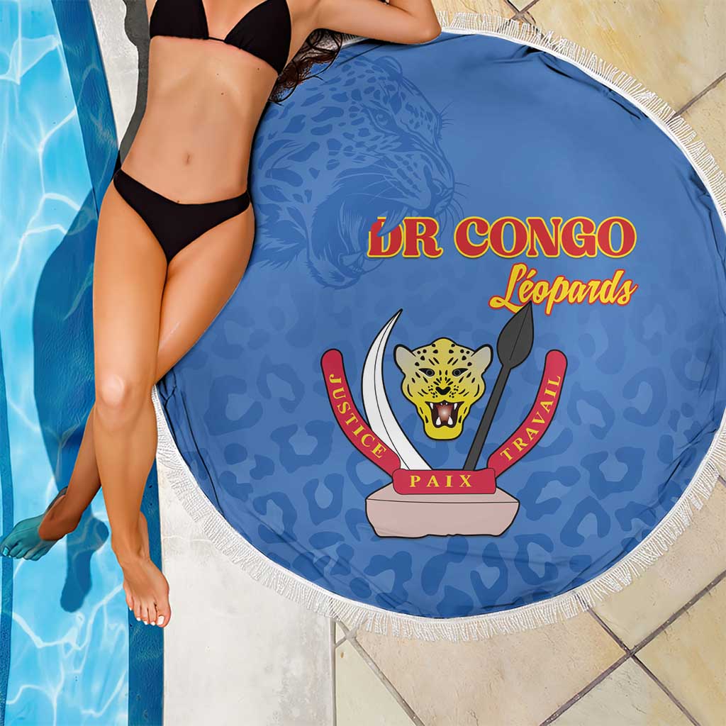 DR Congo Football Beach Blanket Go Champions Leopards - Blue - Wonder Print Shop