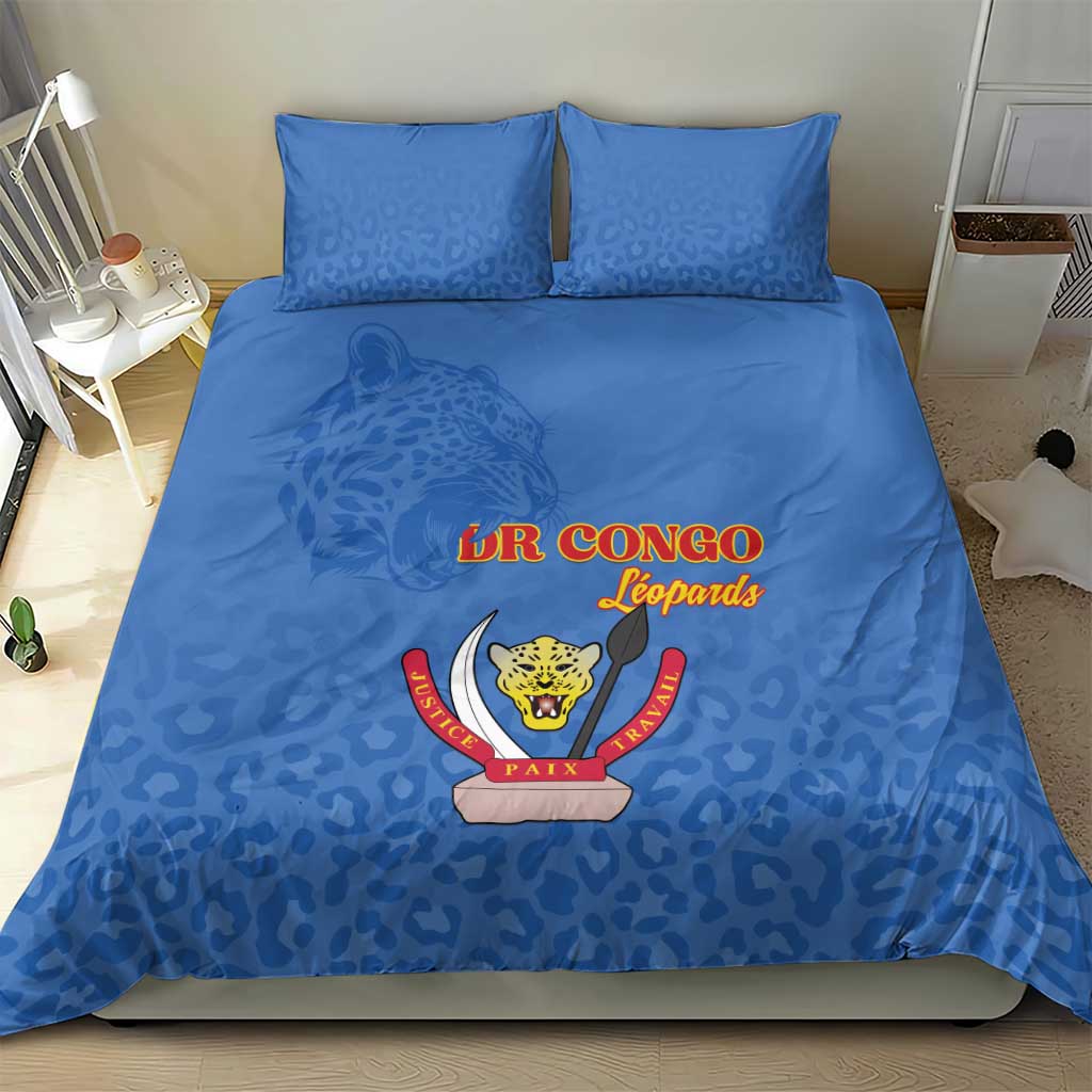 DR Congo Football Bedding Set Go Champions Leopards - Blue - Wonder Print Shop