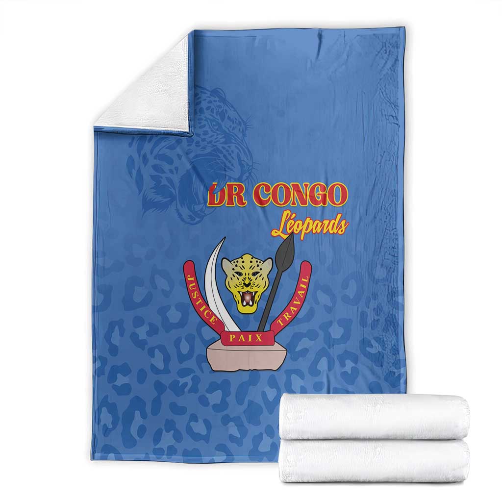DR Congo Football Blanket Go Champions Leopards - Blue - Wonder Print Shop