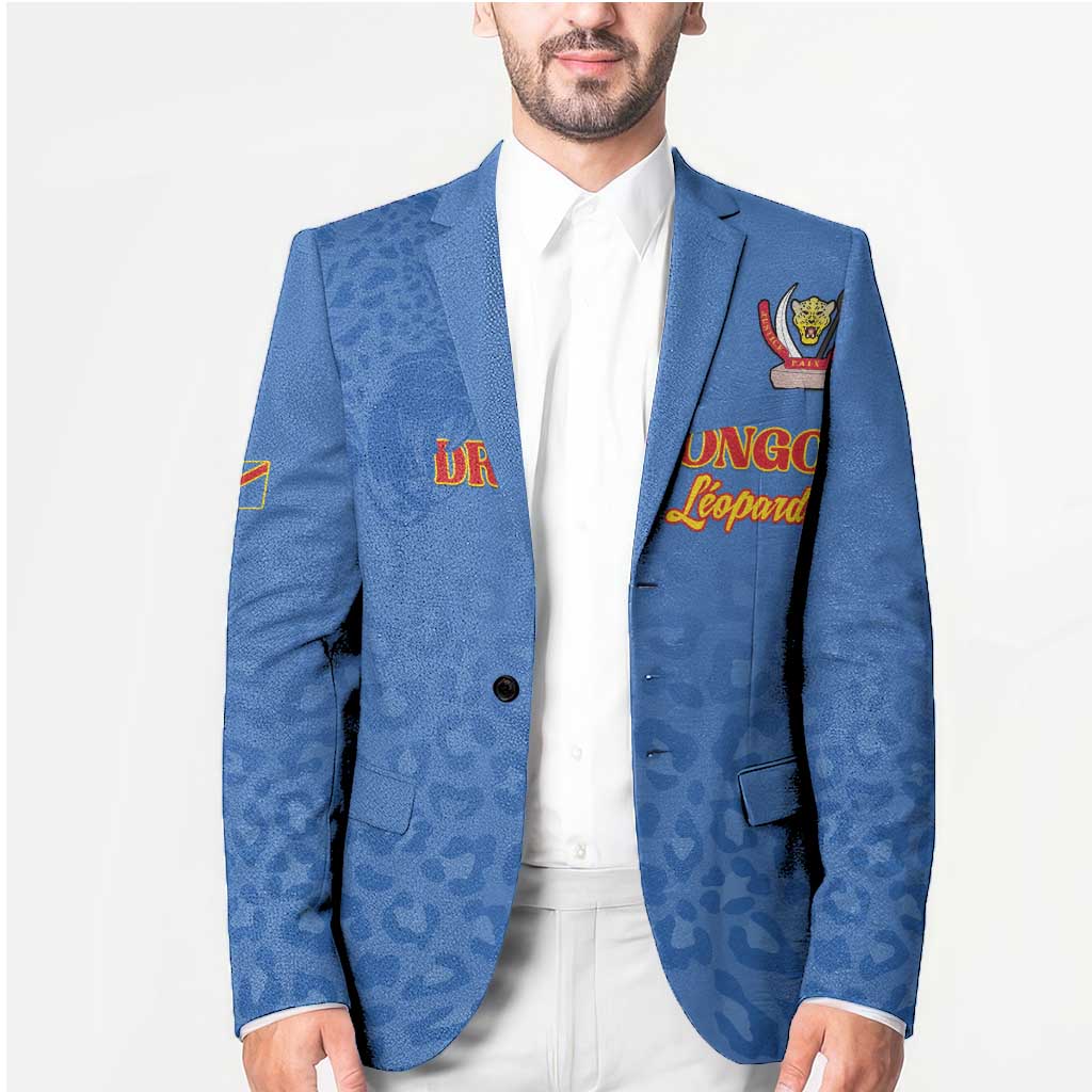 Custom DR Congo Football Blazer Go Champions Leopards - Blue - Wonder Print Shop