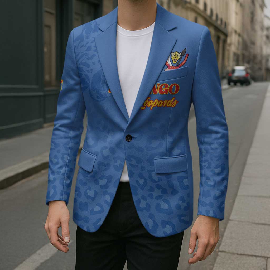 Custom DR Congo Football Blazer Go Champions Leopards - Blue - Wonder Print Shop
