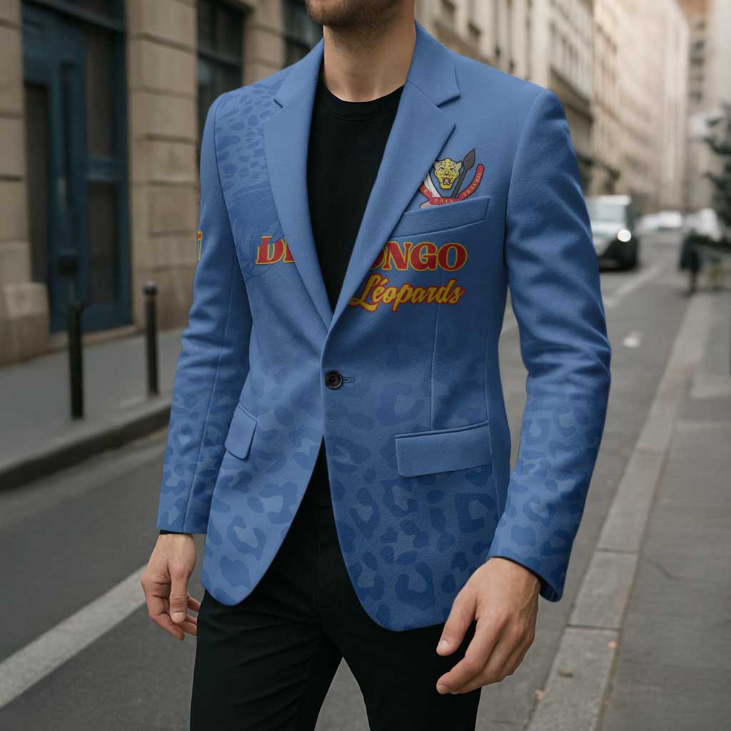 Custom DR Congo Football Blazer Go Champions Leopards - Blue - Wonder Print Shop