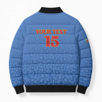 Custom DR Congo Football Bomber Puffer Jacket Go Champions Leopards - Blue - Wonder Print Shop
