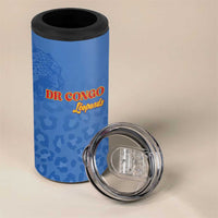 Custom DR Congo Football 4 in 1 Can Cooler Tumbler Go Champions Leopards - Blue - Wonder Print Shop