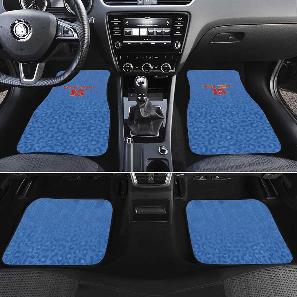 Custom DR Congo Football Car Mats Go Champions Leopards - Blue - Wonder Print Shop