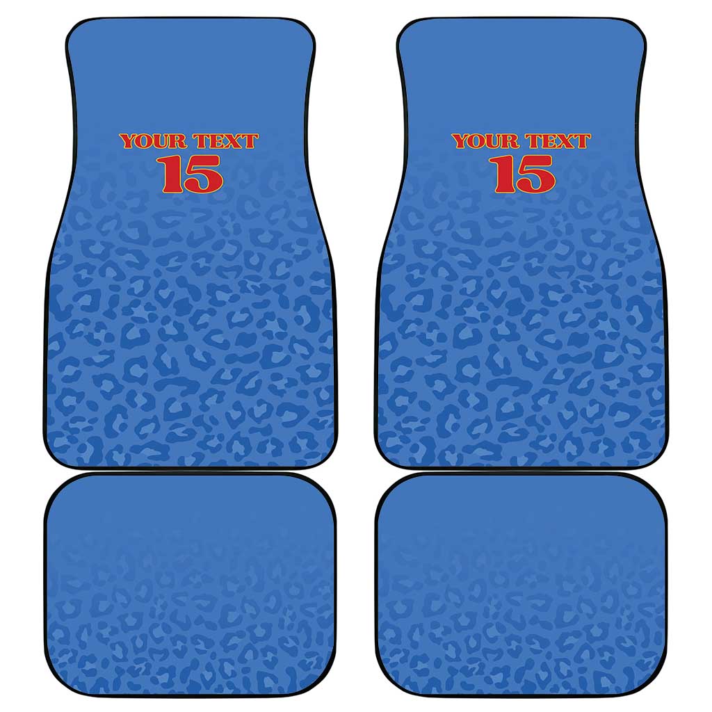 Custom DR Congo Football Car Mats Go Champions Leopards - Blue - Wonder Print Shop