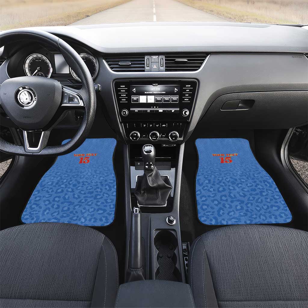Custom DR Congo Football Car Mats Go Champions Leopards - Blue - Wonder Print Shop