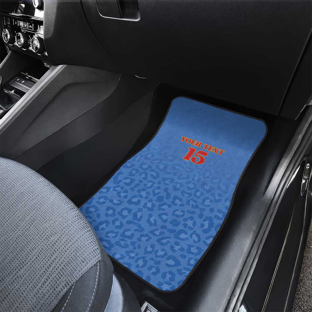 Custom DR Congo Football Car Mats Go Champions Leopards - Blue - Wonder Print Shop