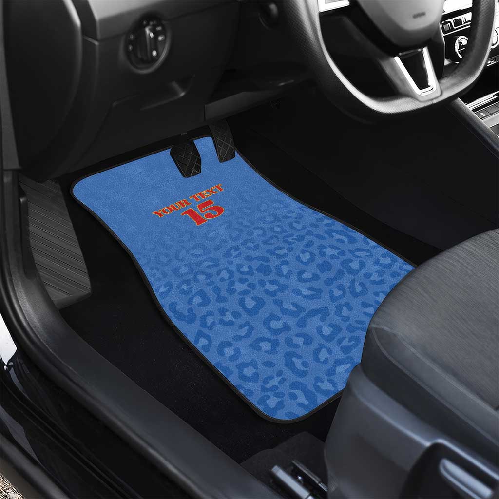 Custom DR Congo Football Car Mats Go Champions Leopards - Blue - Wonder Print Shop