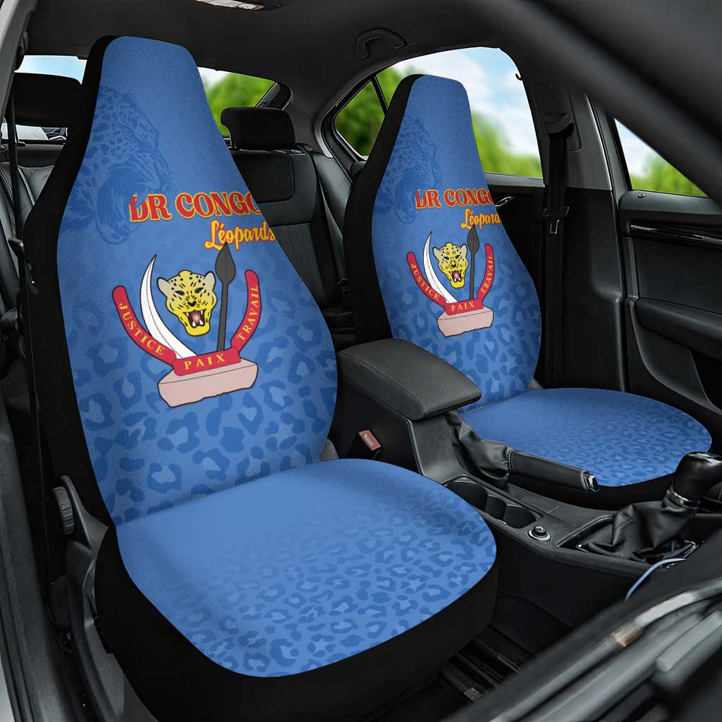 DR Congo Football Car Seat Cover Go Champions Leopards - Blue - Wonder Print Shop