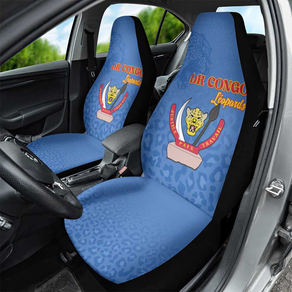 DR Congo Football Car Seat Cover Go Champions Leopards - Blue - Wonder Print Shop