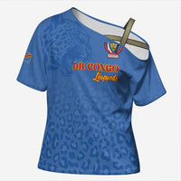 Custom DR Congo Football Cross Shoulder Shirt Go Champions Leopards - Blue - Wonder Print Shop